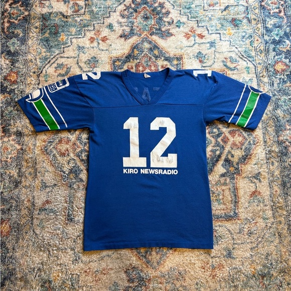 Vintage 80s Seattle Seahawks 12th Man Fan T-shirt Medium - Picture 1 of 6